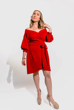 Load image into Gallery viewer, Off the Shoulder Wrap Dress