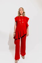 Load image into Gallery viewer, Asymmetrical Scuba Ruffle Top