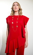 Load image into Gallery viewer, Asymmetrical Scuba Ruffle Top