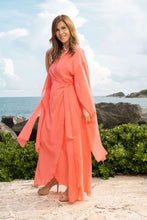 Load image into Gallery viewer, Wrap Around Crepe Maxi Dress