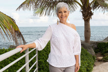 Load image into Gallery viewer, Gauze and Eyelet One Shoulder Blouse