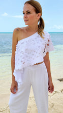 Load image into Gallery viewer, Laser Cut One Shoulder Ruffle Top