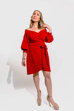 Load image into Gallery viewer, Off the Shoulder Wrap Dress

