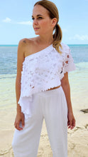 Load image into Gallery viewer, Laser Cut One Shoulder  Ruffle Top
