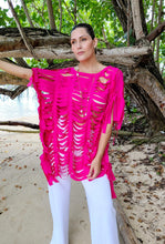 Load image into Gallery viewer, Full Laser Cut Charmeuse Fringe Detail Tunic
